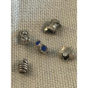 A520 charm bracket silver plated 5 pcs